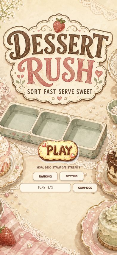 Dessert Rush 홈 화면